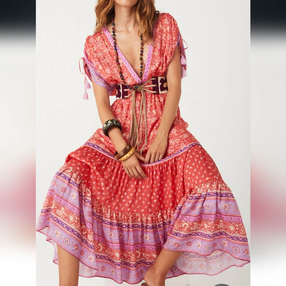 🍒NWT🍒 SPELL SUNSHINE BANDIT GOWN L